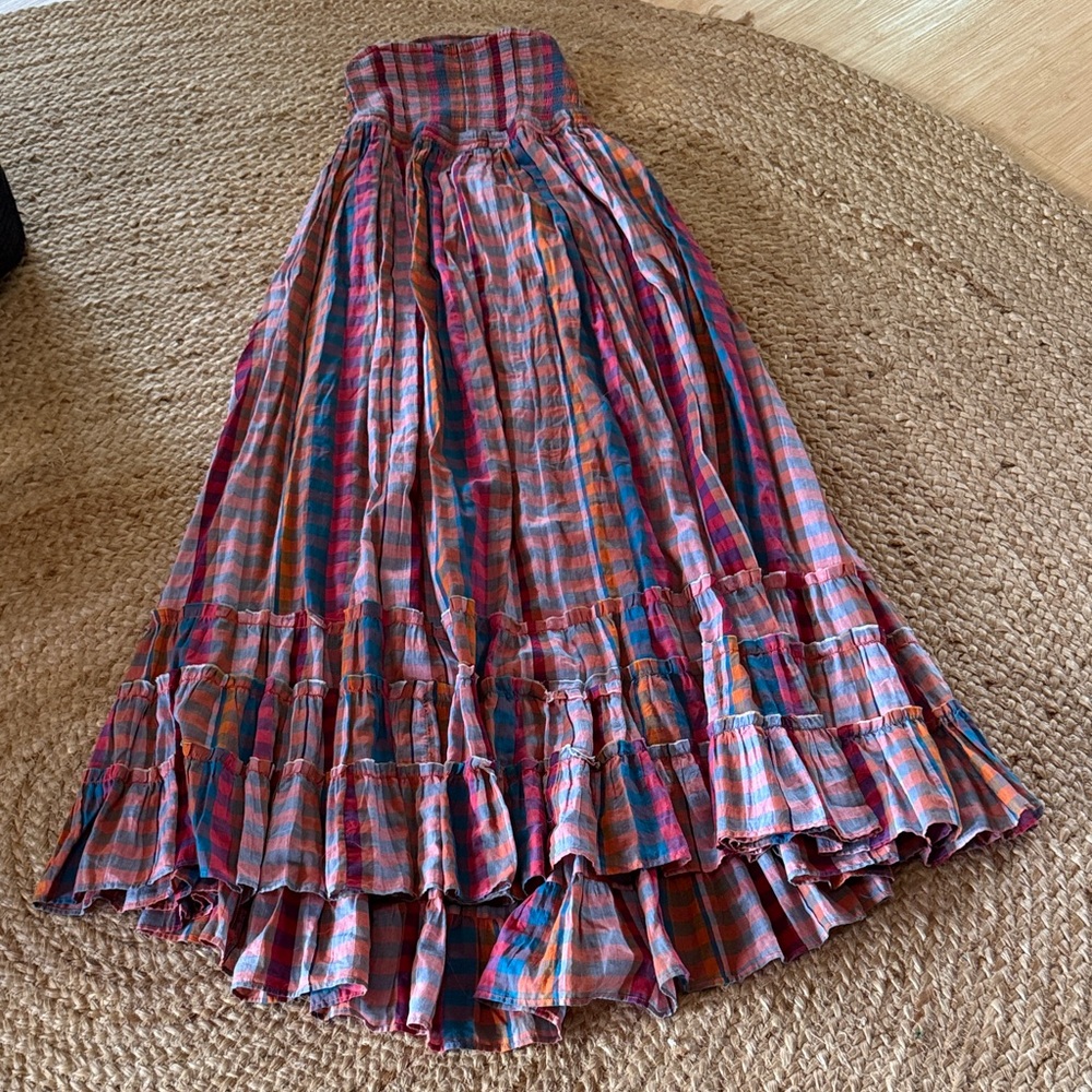 Free People Multicolor Plaid Maxi Dress